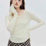 Women's Classic Layered Ruffle Sleeve Square Neck Long Sleeve Top