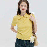 Polo Shirt with Scalloped Edges and Collar