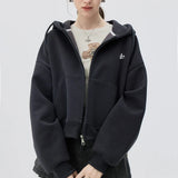 Fashionable Cropped Hooded Sweatshirt Jacket, Casual Everyday Wear