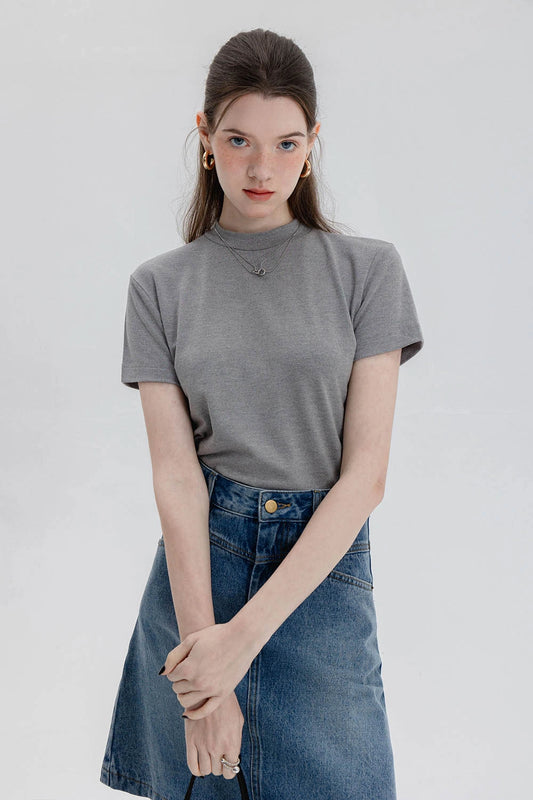 Classic Crew Neck Cotton Tee with Soft Texture