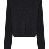 Minimalist Cropped Cardigan with Front Button Closure