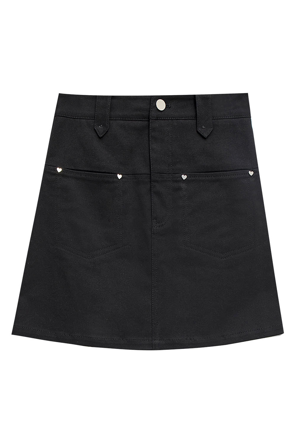Woman's High-Waisted A-Line Mini Skirt with Pocket Detail
