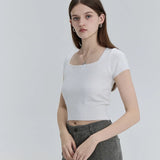 Chic Cap-Sleeve Knit Top with Elegant Boat Neckline