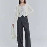 Tailored Wide-Leg Trousers with Pleat Detail