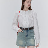 Sophisticated Pintuck Pleated Blouse with Full Sleeves
