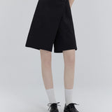 Chic Crossover Buttoned Culotte Shorts – Versatile Fashion for Urban Life