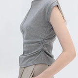 Back Zip Ribbed Top with a Chic Silhouette