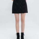 Embroidered Elegance: Chic Floral Mini Skirt