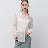 Soft Sheer Solid Color Overlay Shirt
