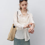 Soft Sheer Solid Color Overlay Shirt