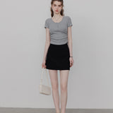 Women's Basic Black A-Line Mini Skirt