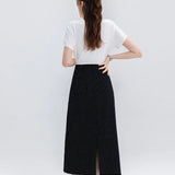 Chic Polka Dot A-Line Midi Skirt