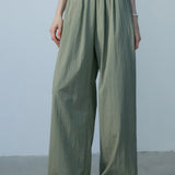 Flowy Sage Green Wide-Leg Pants - Comfortable and Stylish