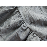 Women's Grey Textured Peplum Tank Top - Adjustable Straps, Chic Gathered Waist