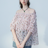 Floral Puff-Sleeve Peasant Blouse