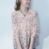Floral Puff-Sleeve Peasant Blouse