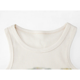 Women's Sleeveless Knitted Tank Top with Delicate Pattern Detail, Versatile Layering Piece