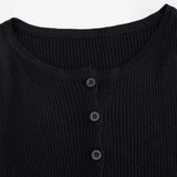 Chic Button-Up Ribbed Crop Top - A Trendy Must-Have for Your Wardrobe