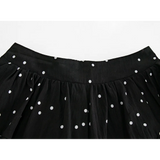 Polka Dot Ruffle Hem Shorts - Playful Flair