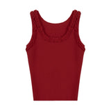Ribbed Tank Top with Ruffle Trim - Stylish Summer Essential
