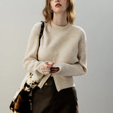 Contemporary Zip-Front Cropped Knit Sweater