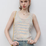 Women's Multicolor Knit Sleeveless Top
