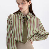 Chic Striped Shirt with Tie Detail