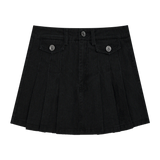 High-Waist Textured Pleated Mini Skirt, Fashionable Daily Wear