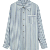 Classic Striped Button-Up Shirt with Pocket Detail