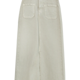 Chic Denim Midi Skirt with Statement Pockets
