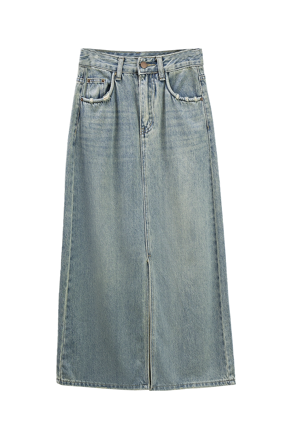 Women's High-Waist Denim Maxi Skirt