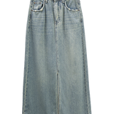 Women's High-Waist Denim Maxi Skirt
