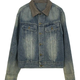 Vintage Revival: Classic Denim Jacket with Contrast Collar