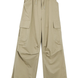 Women's Drawstring Waist Cargo Pants - Relaxed Fit Utility Style