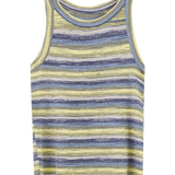 Women's Rainbow Stripe Round Neck Knitted Tank Top