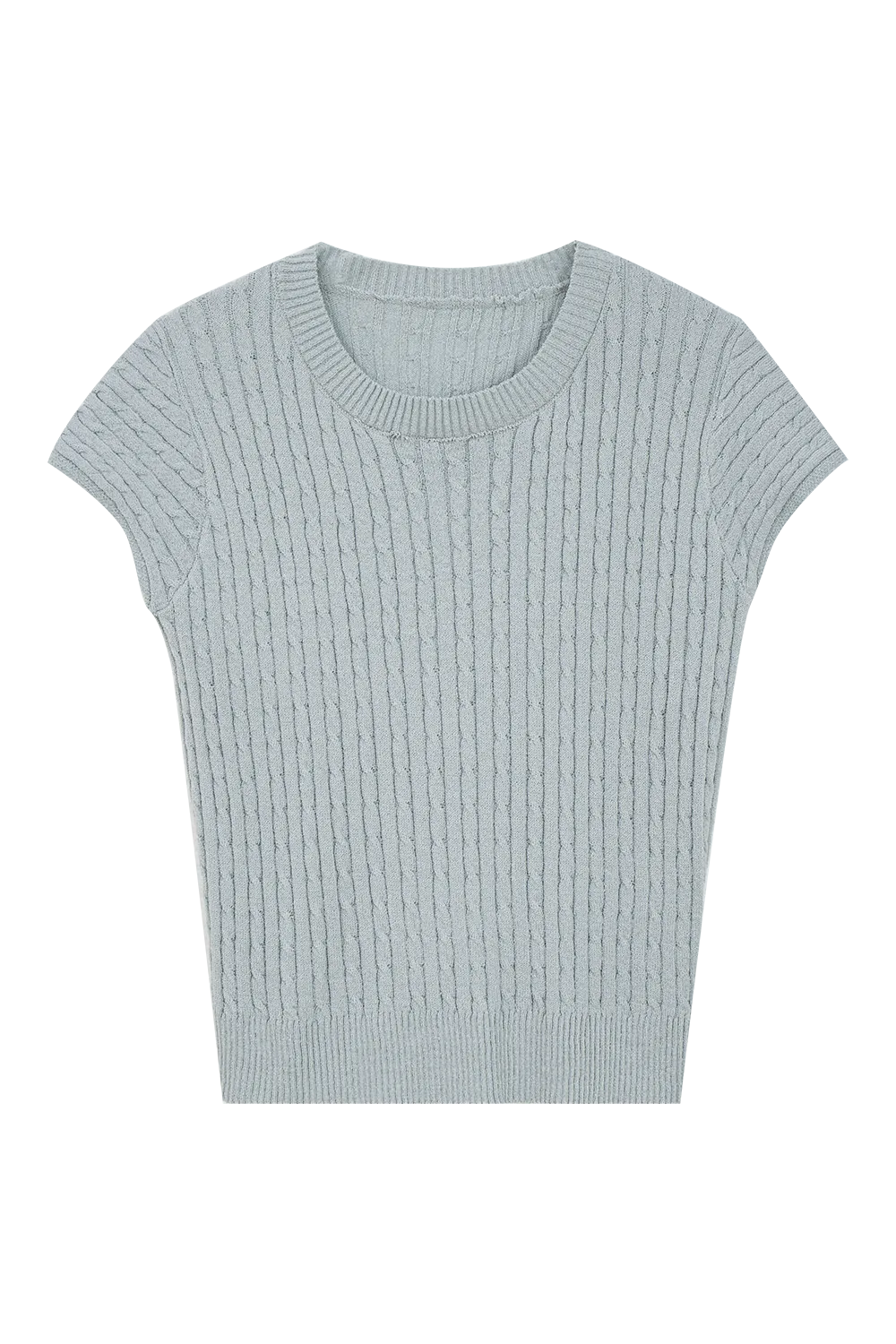 Ribbed Knit Short-Sleeve Sweater - Classic Comfort