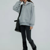 Hooded Sweatshirt with Piping Detail