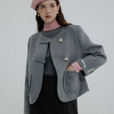 Contemporary Cropped Woolen Jacket