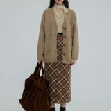 Plaid A-Line Skirt, Fashionable for Work and Daily Style