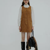 Vintage-Inspired Sleeveless Button-Up Dress