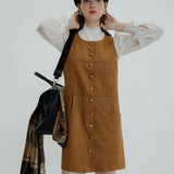 Vintage-Inspired Sleeveless Button-Up Dress