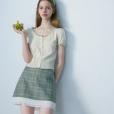 Women's Sweet Style Short-Sleeve Knit Cardigan