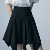 Asymmetric Hem Black Skirt - Modern and Sophisticated