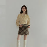 Classic Plaid Mini Skirt Versatile for Office and Casual Style