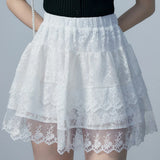 Women's Lace Tiered Mini Skirt