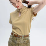 Summer New Solid Color Short Sleeve T-shirt