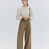 High-Waisted Wide-Leg Pants with Belt