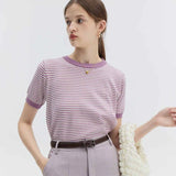 Striped Short-Sleeve Knit Tee