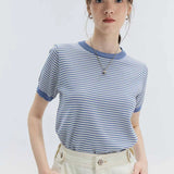 Striped Short-Sleeve Knit Tee