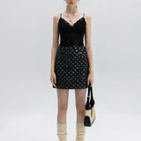 Sequin Embellished Mini Skirt for Evening Wear